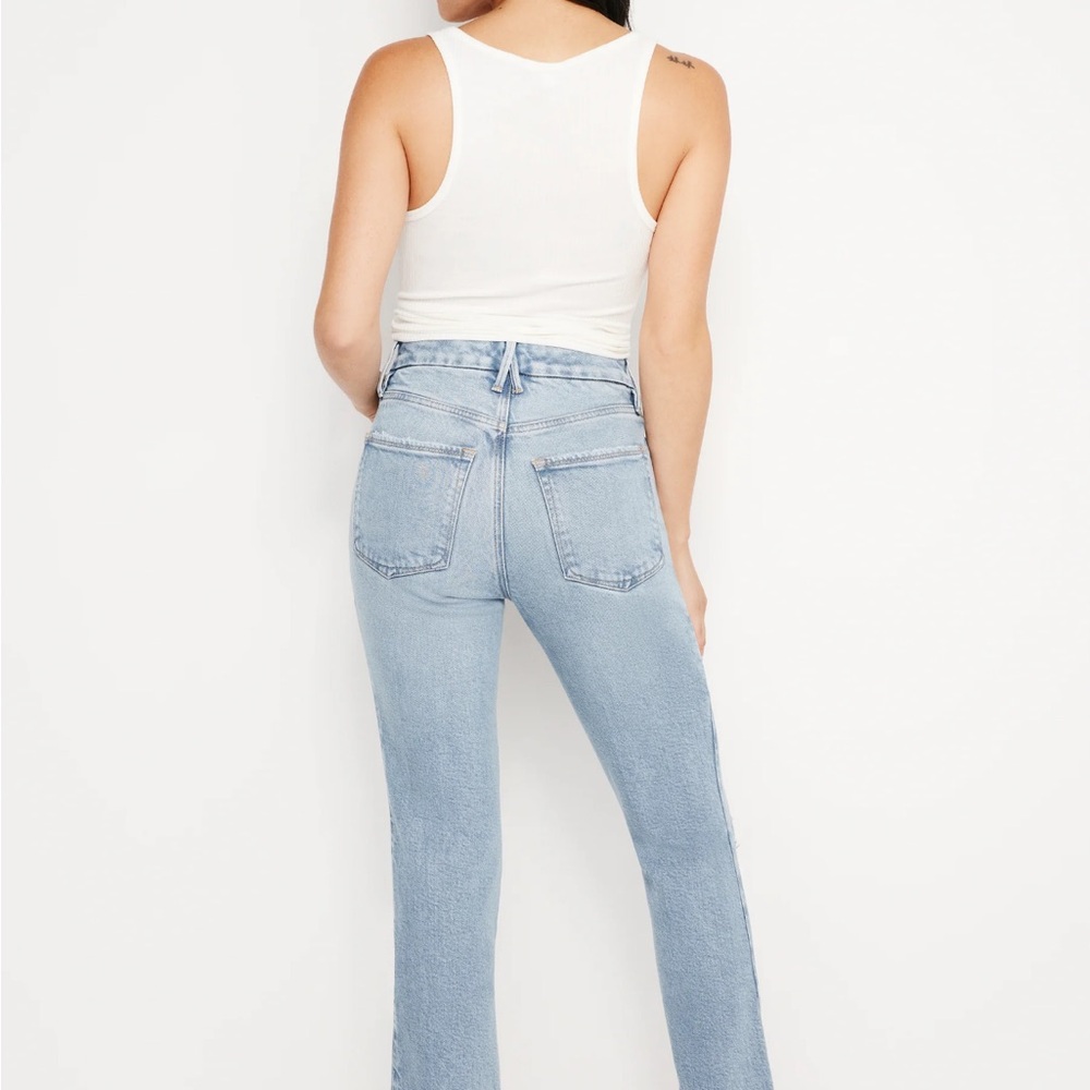 Good American Soft Tech Petite Straight Jeans, 10